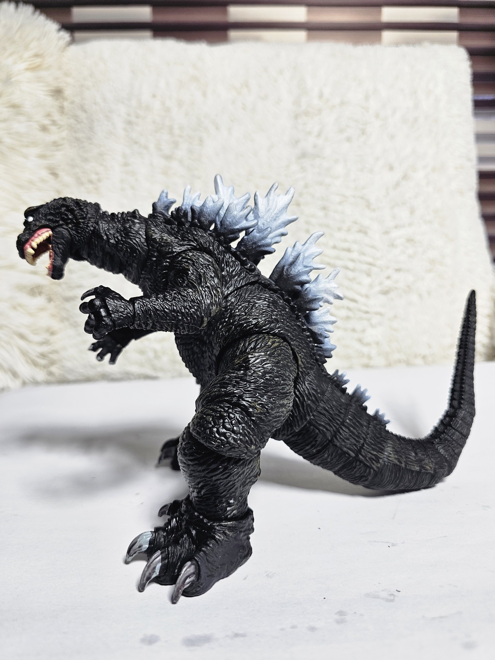 Neco 2016 Black Godzilla-Style Action Figure with Silver-Blue Dorsal Spines